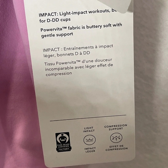 Athleta Elation Strappy Crop Quartz Pink Sports Bra Tank Top D-DD - Picture 7 of 9